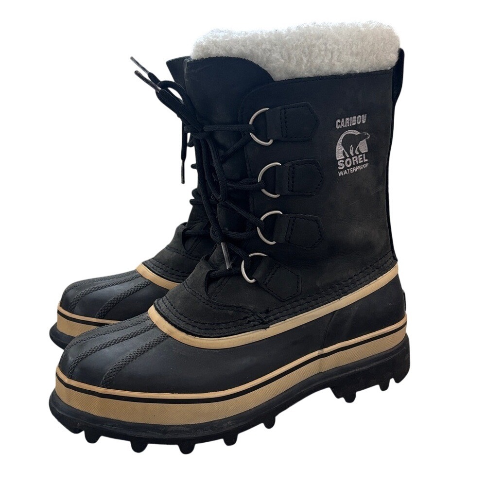 SOREL‎ Black Caribou Waterproof Insulated Winter Boots Women's size 7